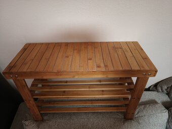 Bambusová lavice s policemi na boty Milos - 2