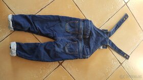 Dětské zateplené džínové lacláče vel. 12-18 m - 2