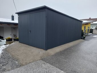 Plechová garáž 3x6m. - 2