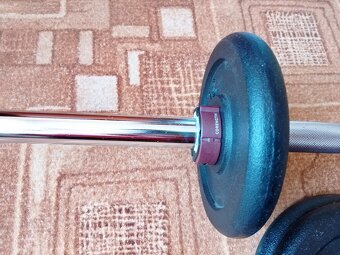Obouruční činka (osa, tyč) 155 cm + závaží (kotouče) - 2