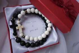 SLEVA Partnerské minerálními náramky z lávy akce VALENTÝN - 2