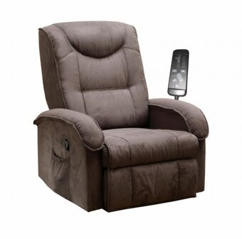 Masážní a polohovací křeslo BOB hnědá látka - 2