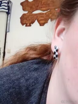 Nové dámské stříbrné náušnice s černými kamínky černé 925 - 2