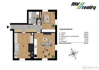 Prodej byty 3+kk, 85 m2 - Mcely, ev.č. 1880 - 2