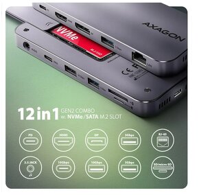 AXAGON HMC-12GM2, USB-C hub, slot na m.2 ssd - 2
