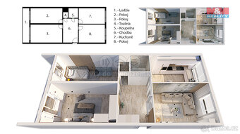Prodej bytu 3+1, 68 m², Litoměřice, ul. Na Výsluní - 2