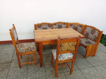 Rustikální jídelní set - lavice, stůl, 2 židle, masívv - 2