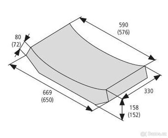 Žlab BEST I přírodní – 590/669×80×330 mm - 2