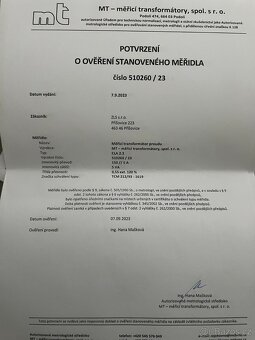 Měřící trafa s cejchem - 2