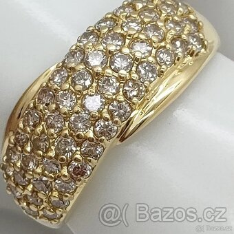 LUXUSNÍ 18 KARÁTOVÝ ZLATÝ DIAMANTOVÝ PRSTEN 1.20 CT - 2
