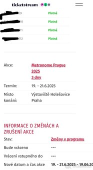 Metronome Festival Prague 4x 3dny/2x1den - 2