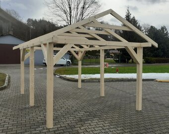Dřevěný přístřešek 4,6x3,5 m s dovozem ČR i SR, jiné rozměry - 2