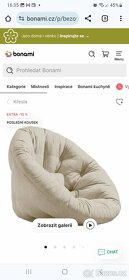 Lněné béžové křeslo Karup-rozkládací - 2