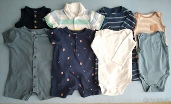Chlapecké body+overaly - set 8 ks, na 9-12 měsíců - 2