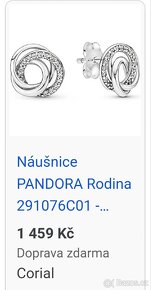 Pandora dámské stříbrné náušnice 925 rodinné kruhy - 2