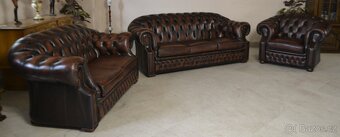 Kožená originál Chesterfield souprava 3+2+1.CENTURION - 2