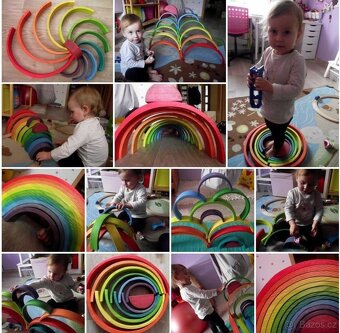 Dřevěná duha - montessori - 2