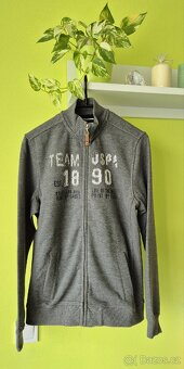 Šedá pánská mikina na zip U. S. Polo - 2