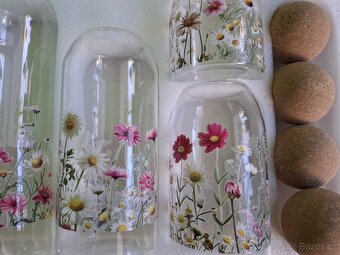 Skleněné dózy set 4ks Jarní - 2