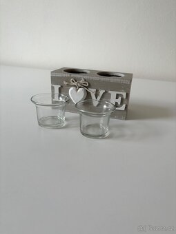 Svícen na dvě svíčky s nápisem Love - 2