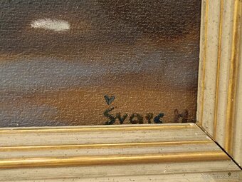 Obraz H. Švarc starožitný, Vlčí máky, olej 49x65 - 2