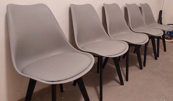 Jídelní židle MARK - šedá / černá - 5 ks - nové - 2