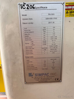 lis hydraulický PH 1000 SIMPAC - 2