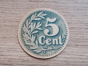 Válečná papírová mince 5 Centimes 1915 Lille Francie - 2