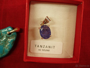 Přívěsky, šperky - Tyrkys, Tanzanit, Vltavín 585, Nuummit - 2