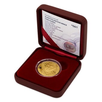 Zlatá půluncová mince Ivan Hlinka čísl. certifikát proof - 2