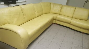 Kožená rohová sedací souprava - PRAVÁ KŮŽE - 2