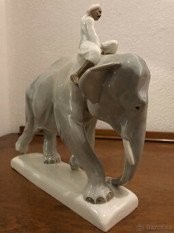 MEISSEN Art Nouveau - Slon s Indiánem - Paul Walther 1906 - 2