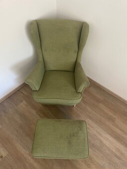 Křeslo ikea Strandmon s podnožkou - 2