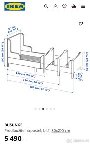 Dětská postel Ikea,původní cena 2700Kč...bez madrace - 2