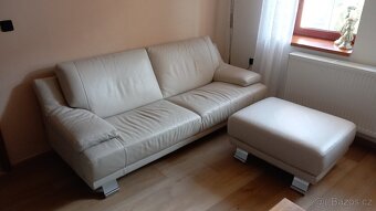 Kožená sedačka Celina Home + Taburet - 2