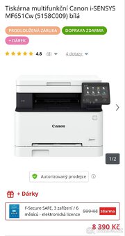 Tiskárna Canon i-sensys MF651CW - nová - 2