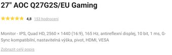 Monitory + rameno na dva monitory - vše lze koupit i zvlášť - 2