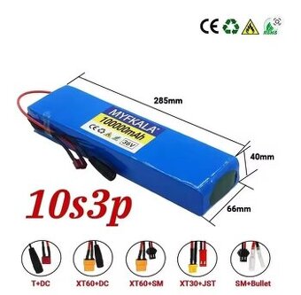 Li-ion BATERIE s BMS 36V/42V 8Ah / 288Wh 2804068mm NOVÉ - 2