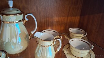 Kávová pozlacená sada porcelánu - 2