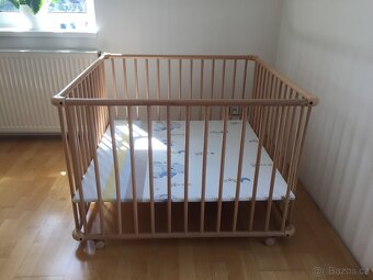 Dětská ohrádka 100x100 cm, masivní buk, Něm. kvalita,zánovní - 2