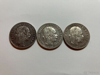 Rakúsko Uhorsko 1 zlatníky forint florint - strieborné mince - 2