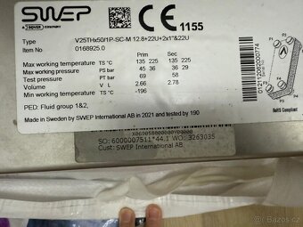 Pájený deskový výměník tepla SWEP V25THx50/1P-SC-M 12,8(20)+ - 2