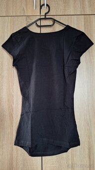 Těhotenské černé krátké triko - 2