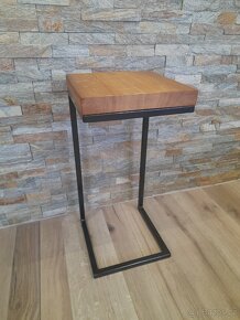 Odkládací stolek dub/kov - 2