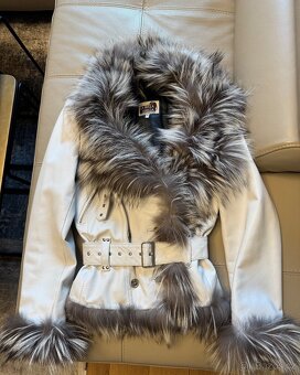 Dámská bílá kožená bunda - 2