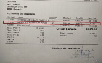 Nová matrace 70 x 200 cm - 2