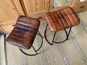 Kožené/kovové barové židle nkuku - 2
