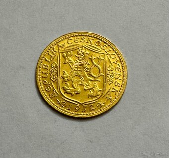 ZLATÝ ČESKOSLOVENSKÝ DUKÁT 1932 S RAŽEBNÍM LESKEM - 2