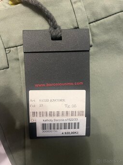 Letní kalhoty olivové barvy od italské značky Baronio - 2