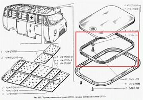 Těsnění montážního otvoru střechy UAZ-452 - 2